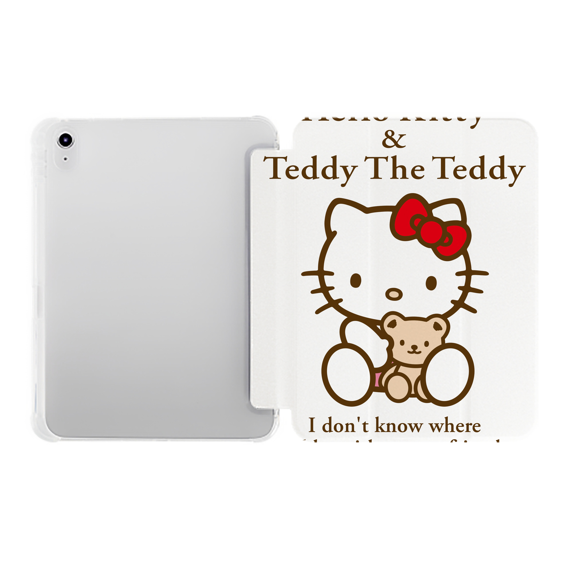 （画像用） Hello Kitty ハローキティ IPad ケース ペン収納付き 三つ折りスタンド PUレザー×シリコン 対応機種9.5/10.5/10.9インチ